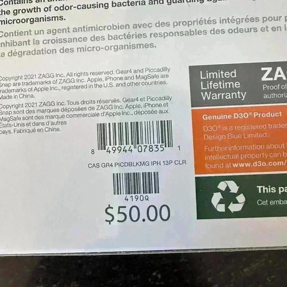 ZAGG GEAR4 PHONE 13 PRO CASE, MagSafe, 6.1 Inch, Black & Clear - Picture 9 of 12